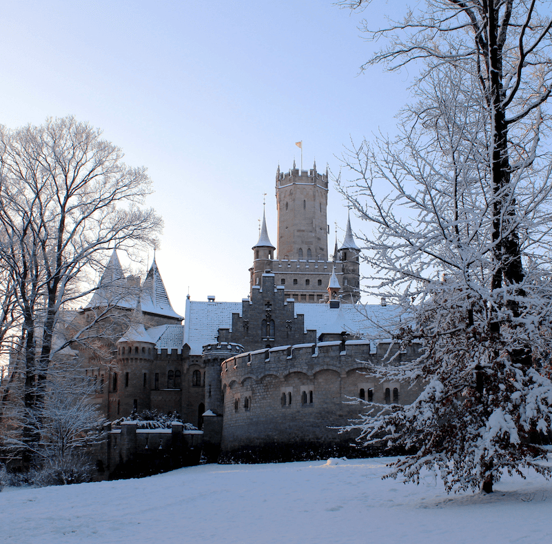 Marienburg Castle in winter