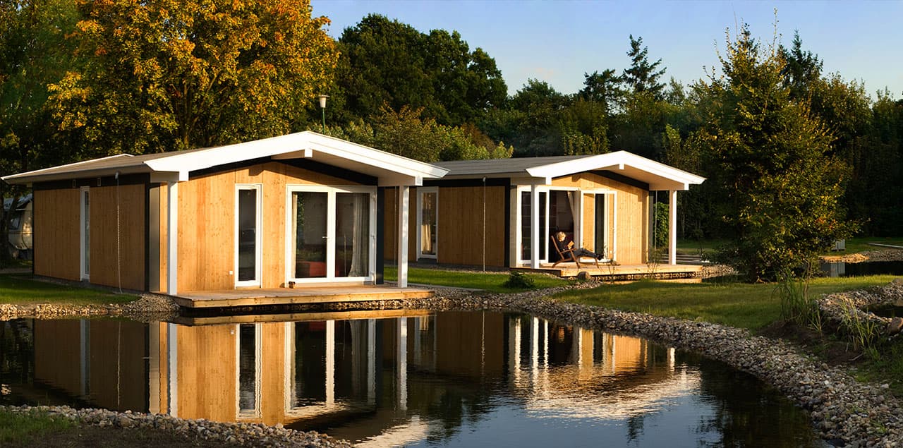 Bungalows by the water lily pond